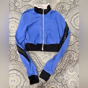 Blue and Black Women's Crop Top